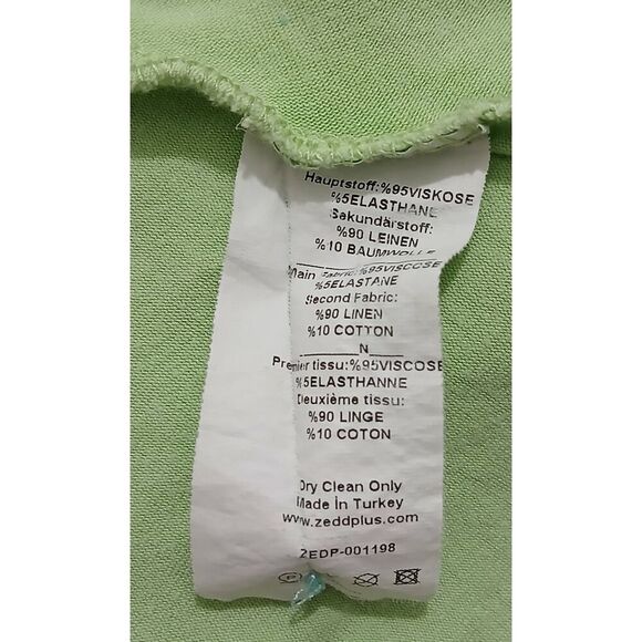 Zedd plus womens 2xl plus size lime green maxi linen minimalist vacation dress - Picture 6 of 8